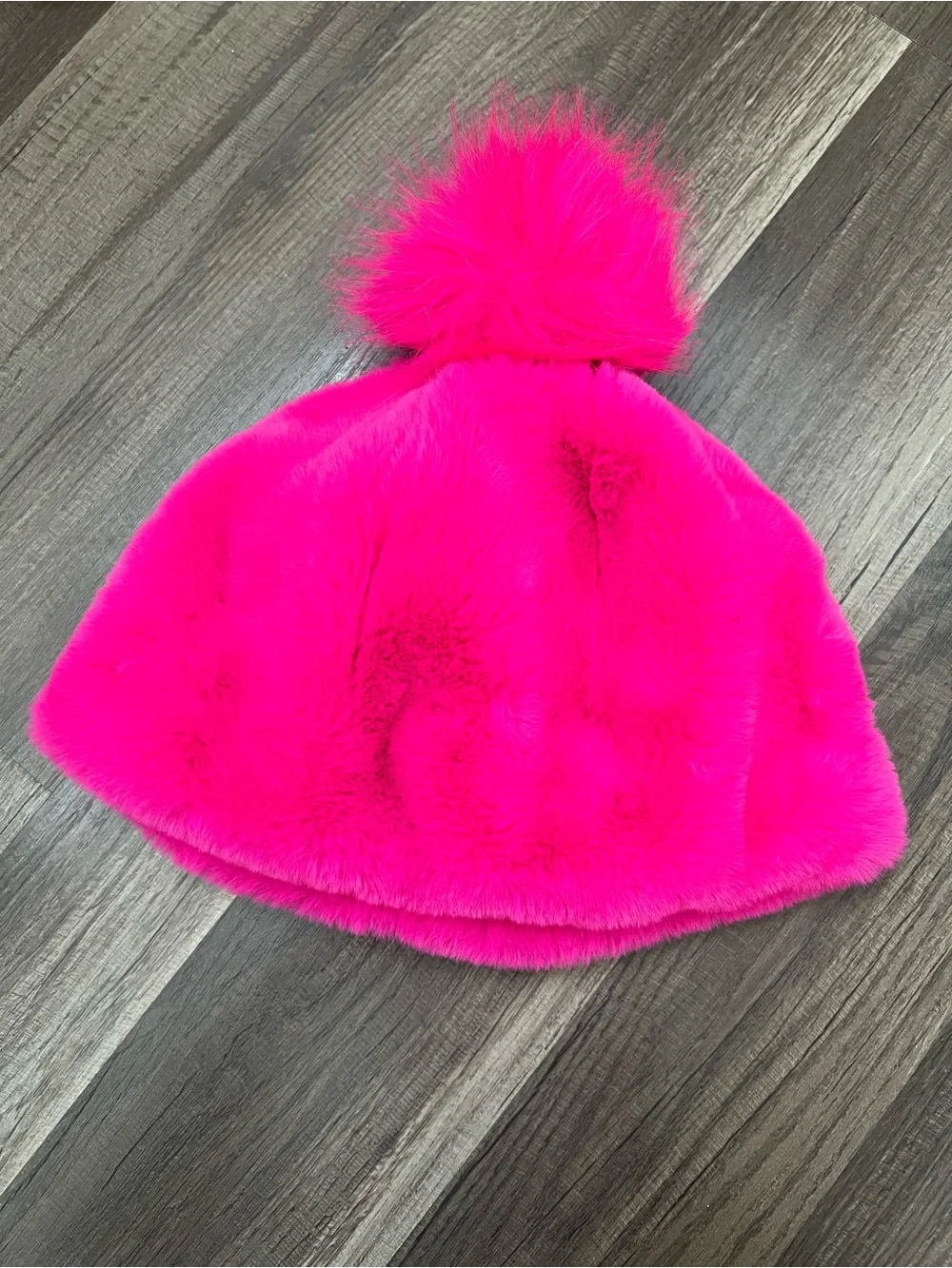 UGG Kids Vibrant Pink Faux Fur Pom Hat